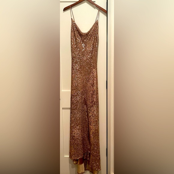 Designer sequins gown-Jonathan Simkhai, size 4, color Latte, Finley Seq. Gown - Picture 2 of 7